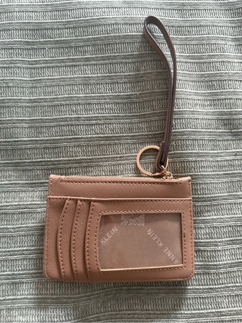 Anne Klein Tan Cardholder Wristlet with Gold Hardware